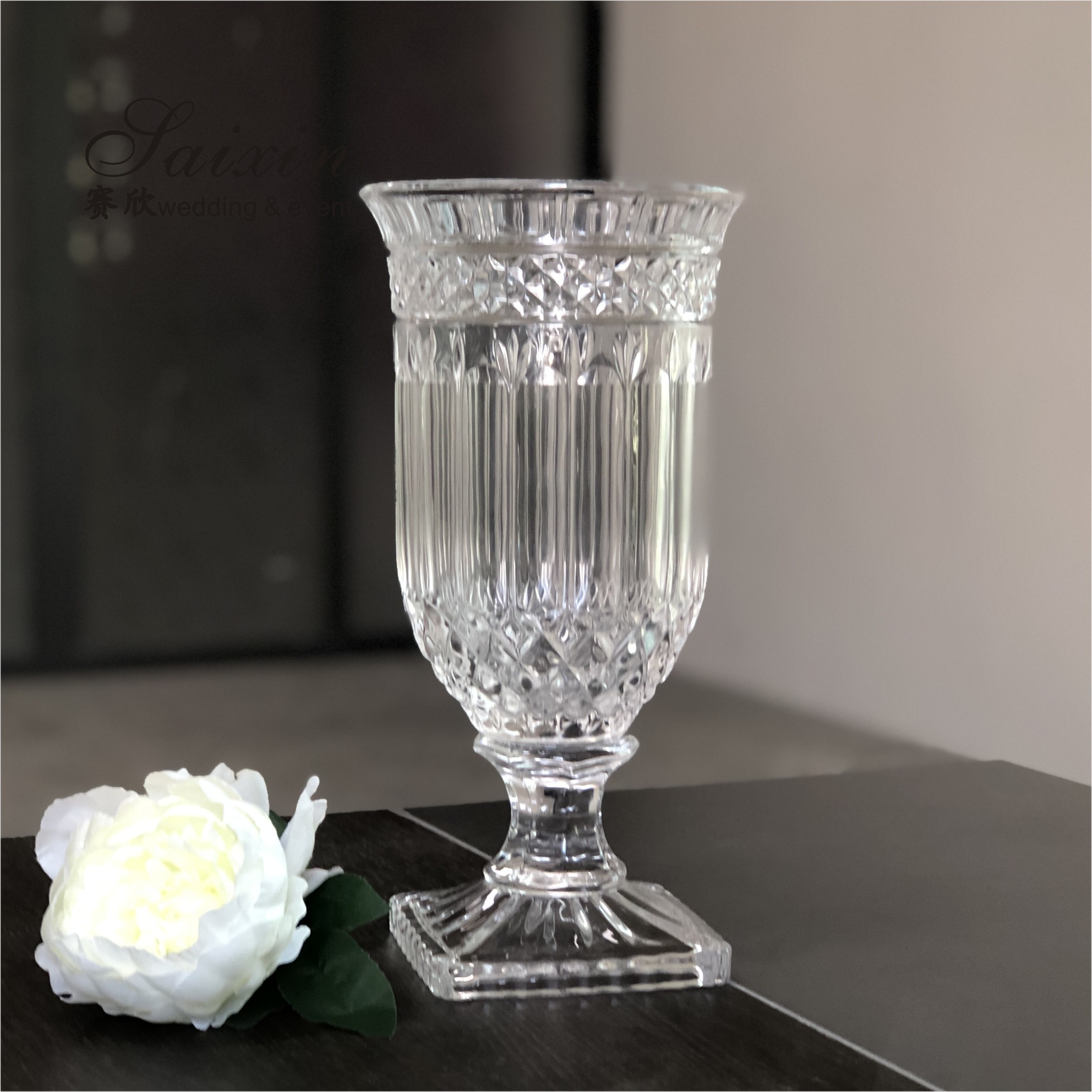 20 Inch 24 Inch Tall Clear Glass Vase Decoration Wedding Home For Dining Table
