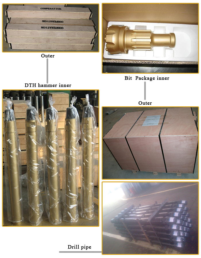 High Strength DHD340 DTH Button Bits 110mm Bit Dia High Air Pressure