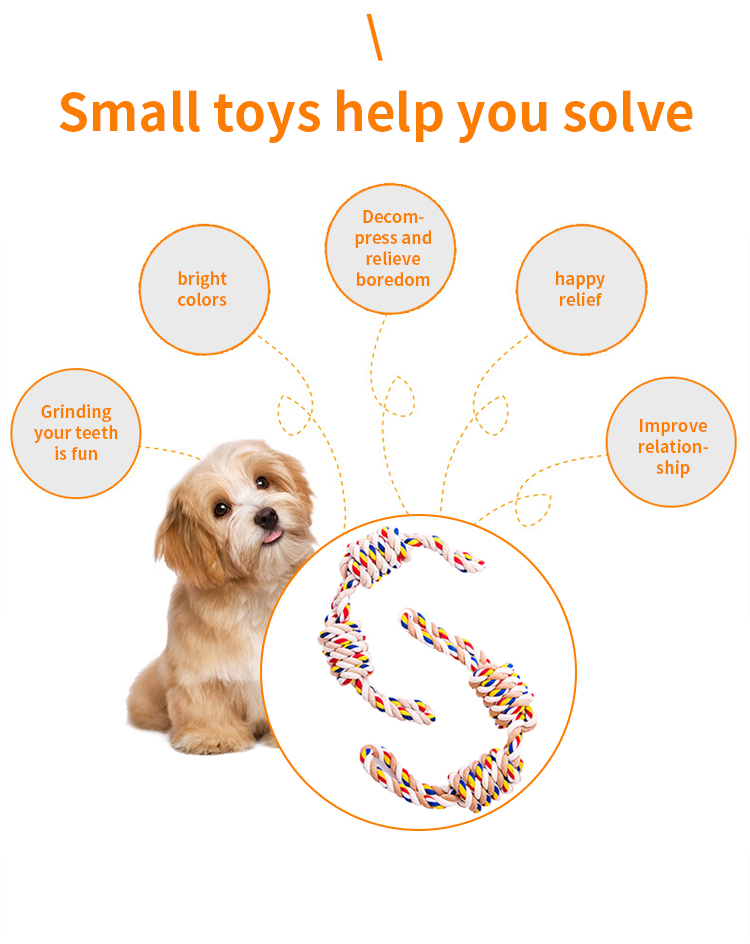 Dog Toy Pet Cotton Rope Toy Tough Rope Mixed Color Fun and Durable for Active Pets