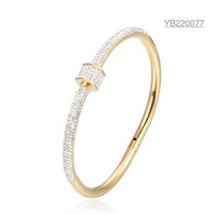 Quality 58X44mm 14k Gold Plated Kaleidoscope Bracelet Silver Rhinestone Bangle Bracelets wholesale