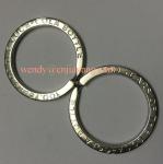 jiayang high quality polished shiny silver laser cut logo flat split key ring