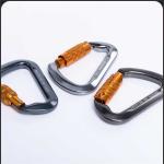 7075 Aviation Aluminum 30KN D Shape Rock Climbing Carabiner for Safety and