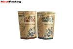 Brown Kraft Paper Food Bags Package 0.12mm Thickness With Zipper / Window