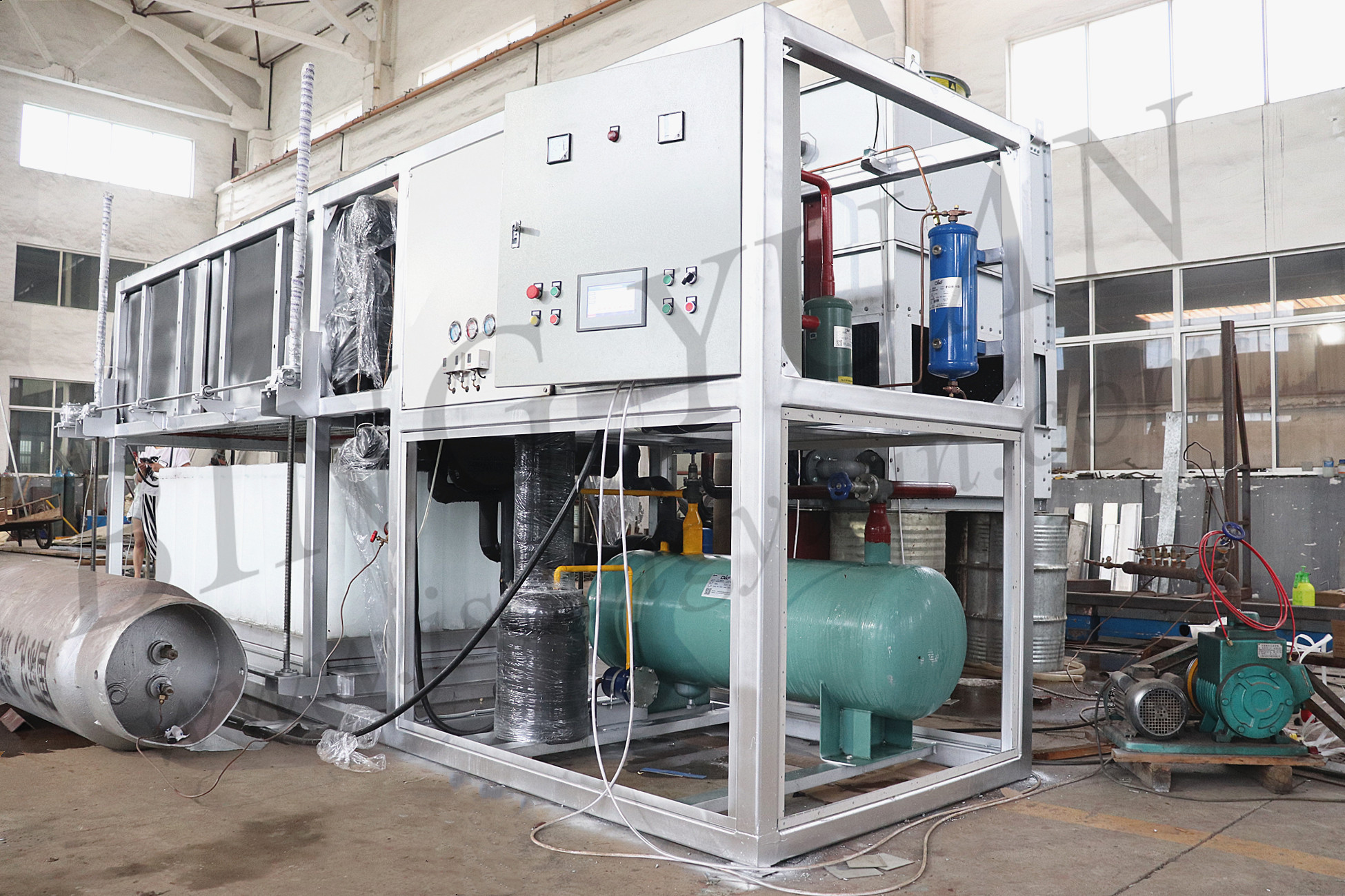 Water Cooling 50KG 220V Block Ice Maker Machine , 3 Ton Ice Machine