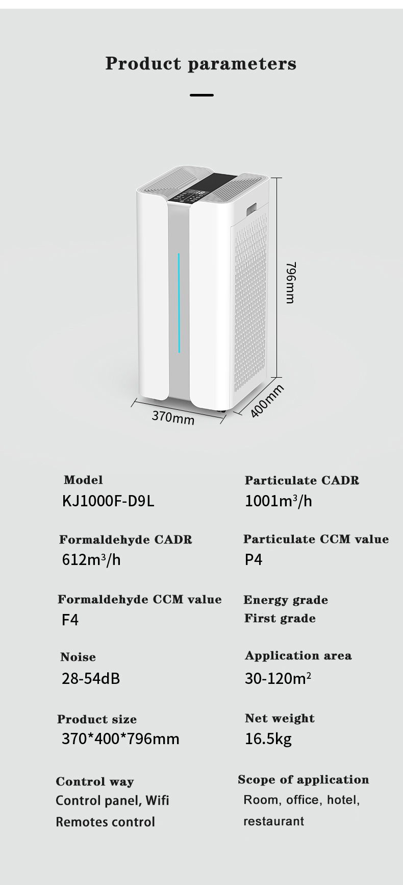 HOMEFISH Hepa Filter Commercial Air Purifier For Office Space OEM ODM