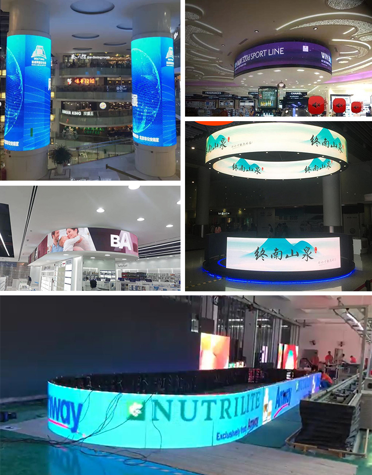 Customized Shape P2mm Creative LED Display 240x120mm Flexible Led Screen