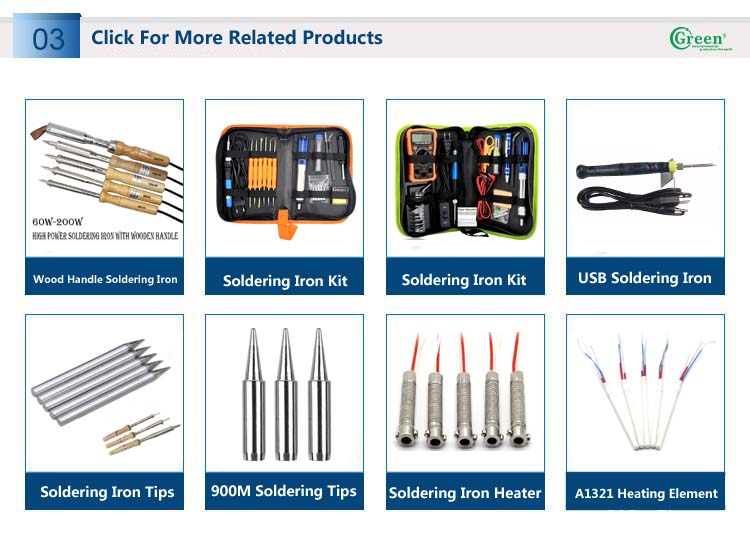 Wooden Handle Industrial Soldering Iron 300-2000 ℃ 110V / 220V Lead Free Material
