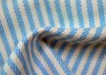 Yarn Dyed Cotton Fabric / Blue And White Striped Fabric Custom Made Color