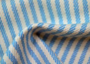 Quality Yarn Dyed Cotton Fabric / Blue And White Striped Fabric Custom Made Color wholesale