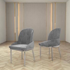 Quality Stainless Steel Velvet Dining Room Chairs For Leisure Facilities wholesale