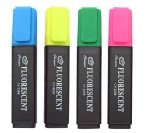 Quality cheap promotional flat plastic highlighter with logo printing wholesale