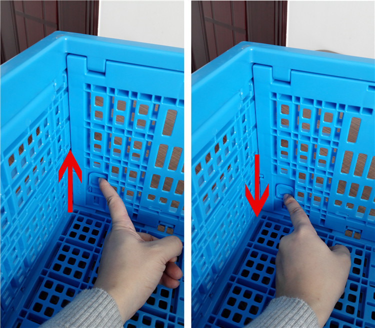 Fresh Food Loading Plastic Collapsible Crates 600*400*240 mm Mesh Structure