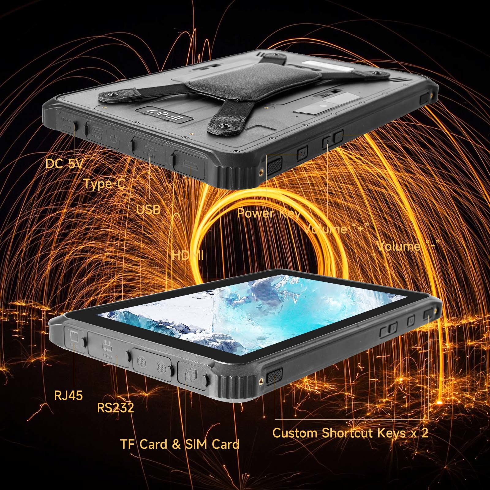 Multipurpose Industrial Android Tablet 1200x1920 Waterproof IP67