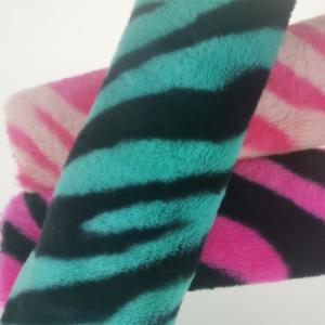 Quality 15mm Tricot Knitted 100% Polyester Very Soft Zebra-Stripe Printed Faux Rabbit Fur Fabric wholesale