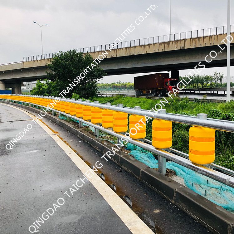Highway Crash Cushion Barrier Safety Roller Fence For Fork Road