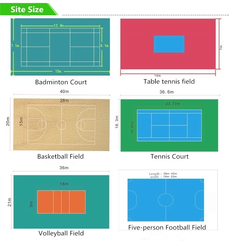 Badminton Flooring PVC Sport Court Indoor and Outdoor Sport Flooring