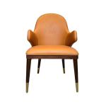 Hotel Furniture Durable Ash Wood PU Leather Armrest Back Chair with Shipping