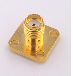 Quality 50 Cyles Female SMA Coaxial Connector 4 Hole Sma Flange Mount Connector wholesale