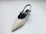 Women fashion white pointy rhine-drill stiletto heels in summer