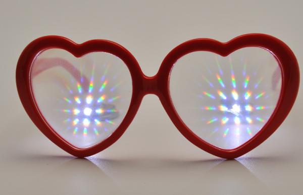 Heart Frame Clear Diffraction Glasses Red Heart Frame For Party Wedding Music