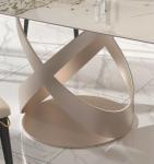 Luxury Contemporary Dining Table Chair Sets With X Stainless Teel Base