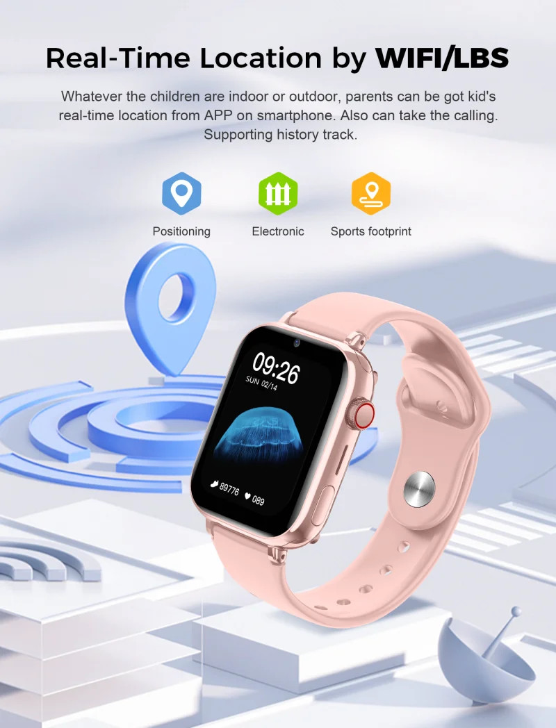 Sound Monitoring 4G Teenager Gps Tracker Watch LT38 WIFI LBS Location Childs Digital Watch