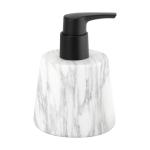 Great Flower White Marble Bathroom Accessories Sets With Black Parts