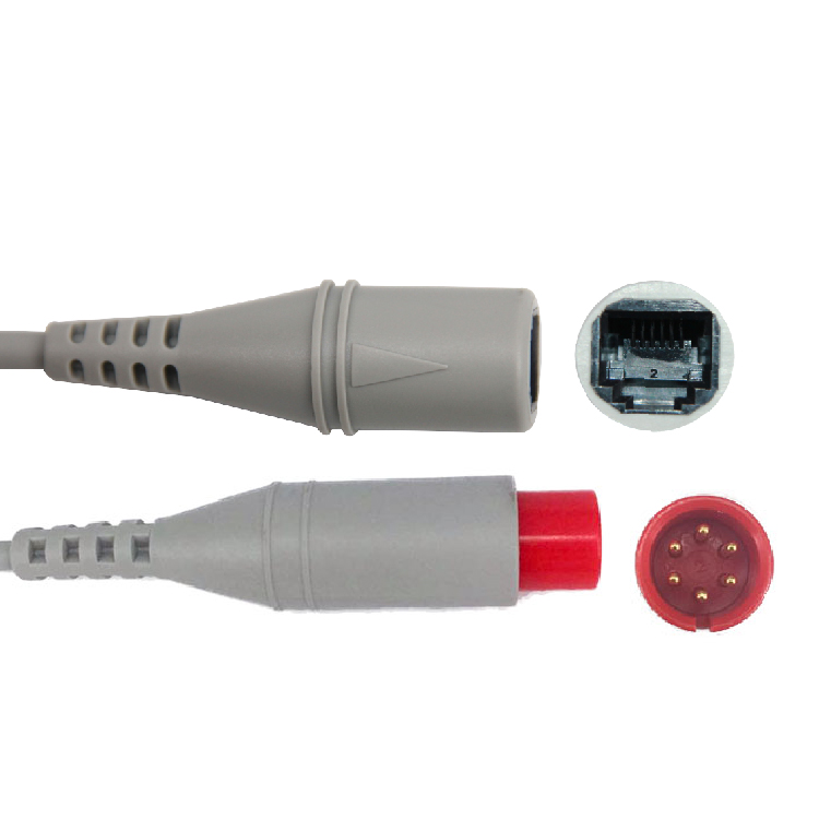 Grey Spacelabs IBP Cable Round 4 Pin To Smiths Transducer IBP Cables
