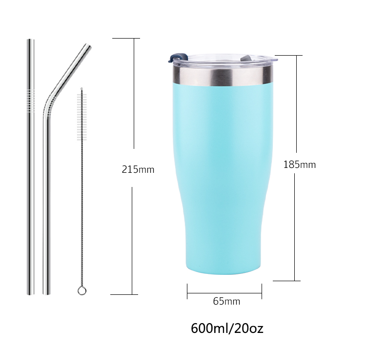 Popular 900ml Stainless Steel Vacuum Insulated Mug Portable Coffee Cup with Straw