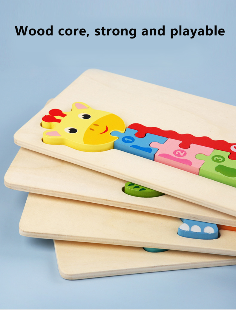 DIY Children Early Education Cognitive Toys Animal 3D Stereo Clasp Puzzle