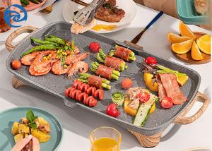 Quality Stone Wood Grain Electric Grills Griddles Skillets 1350W 220V wholesale