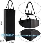 Black Wine Gift Bag, Wine Tote Bags Bulk Kraft Paper Bag With Handles For Party,