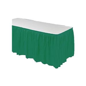 Quality Emerald Green Disposable Waterproof Table Skirt Plastic Party Table Skirt wholesale