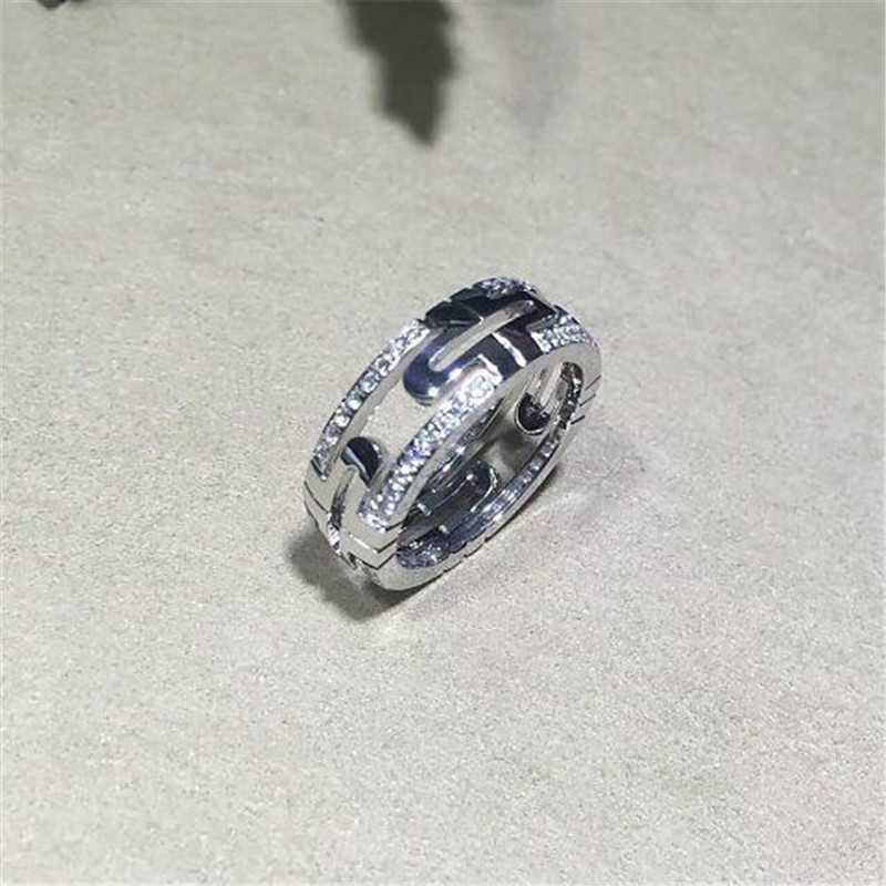 Luxury jewe factory parentesi series ring 18k white gold yellow gold rose gold diamond ring