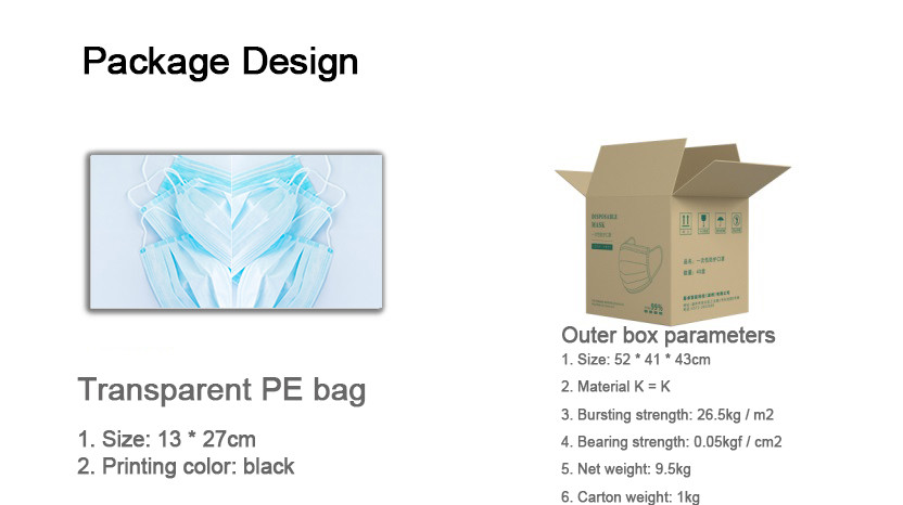 common 3 ply disposable Civil non-woven products for Face protection