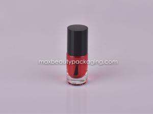 Quality shiny black classic nail polish cap 9ml straight round nail polish bottle plastic cosmetic nail polish packaging wholesale