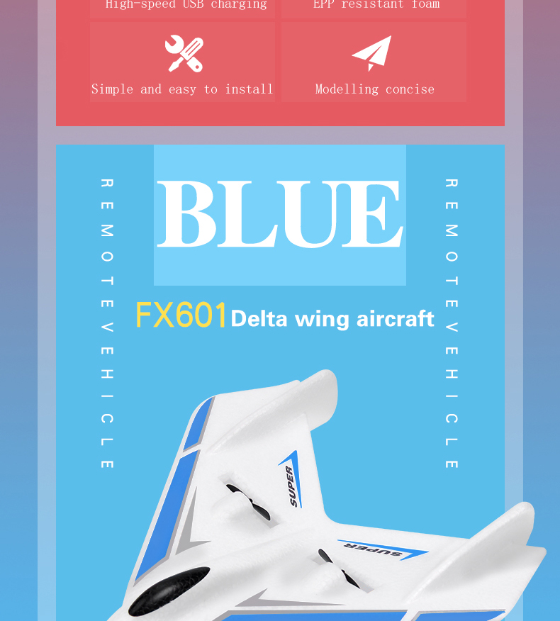 4K UHD Video Capture Resolution Durable Remote Control Airplane Toy Foam Fixed Wing Glider Airplane RC Aircraft Model