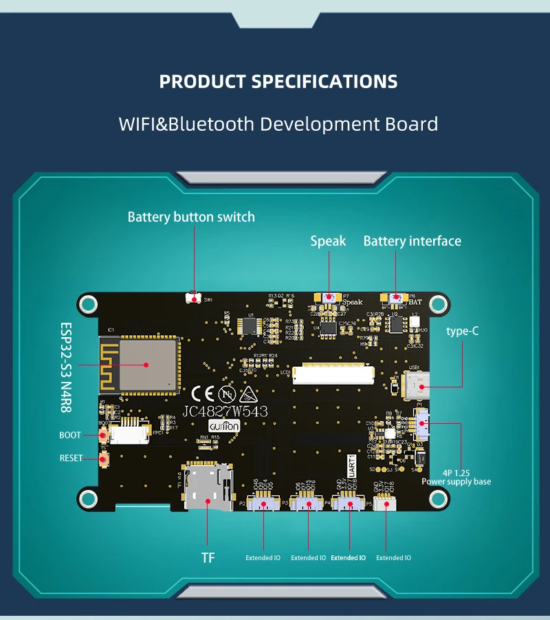 Customizable HMI Display Module RGB 65K Color 4.3Inch 120*70.2 Mm