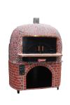 Ceramic Tiles Round Italy Pizza Oven Lava Rock Wood Fire