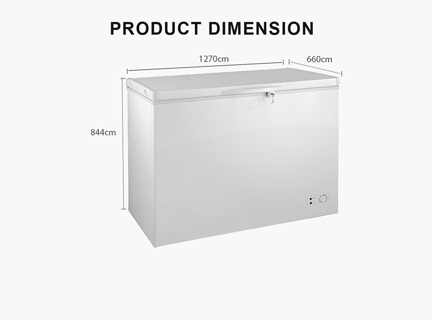 350L Manual Defrost Type Deep Freezer Chest Door Lock For Convenience