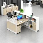 Modern Simple Staff Screen Office Desk And Chair Combination 2 People Wooden
