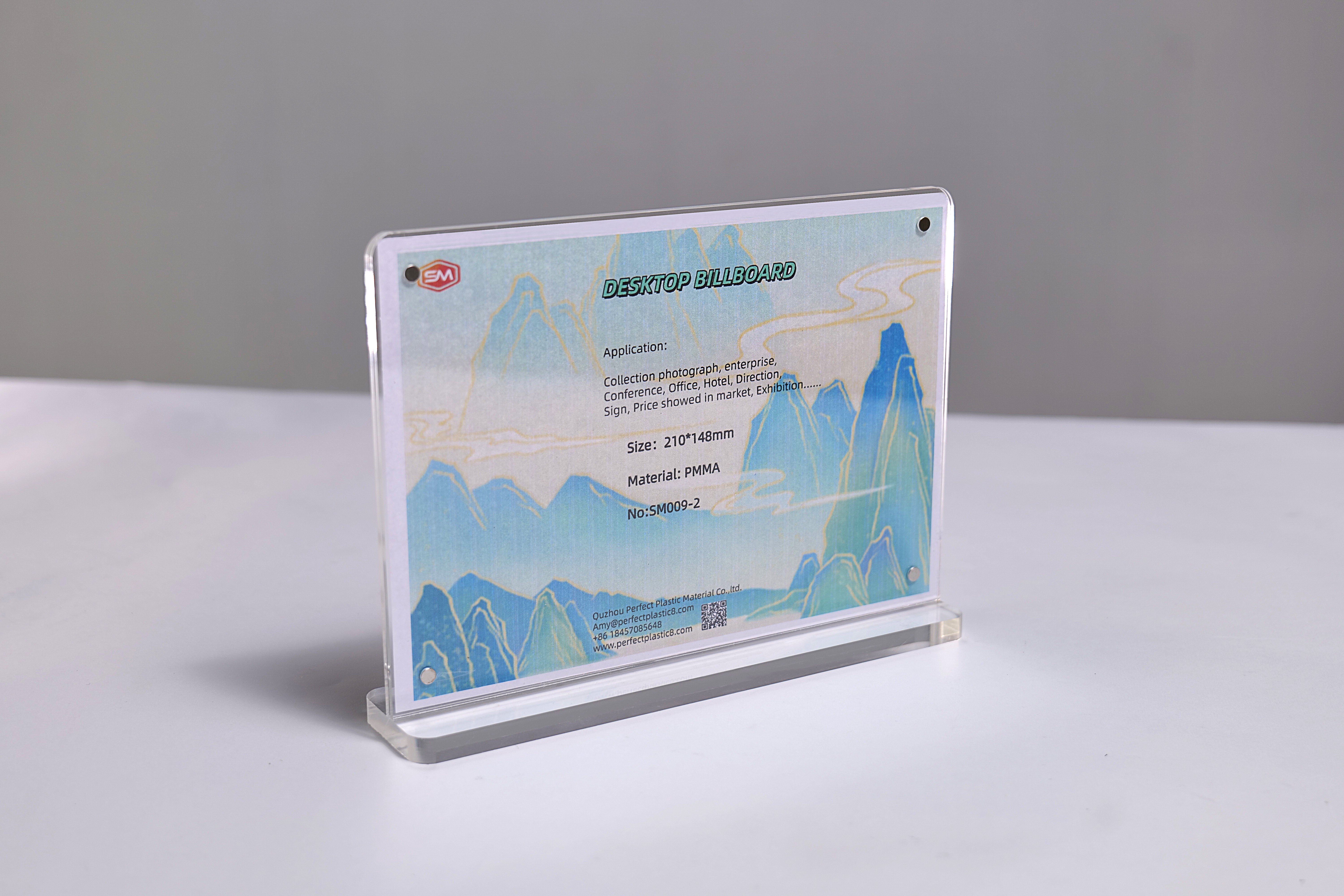 Double-Sided Magnetic T Shape Acrylic Sign Holder Practical Display
