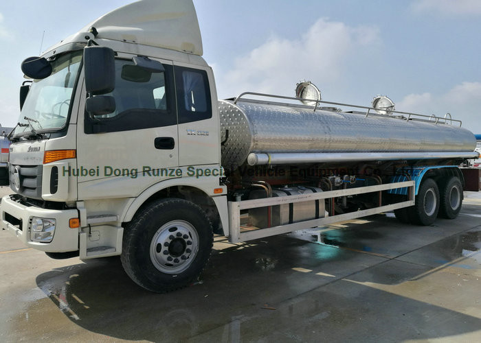 FOTON Polished Stainless Steel Tanker Trucks 18000liters for Drinking Water , Liquid Food ,oil