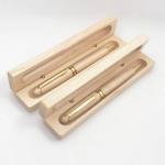 Bamboo Color Wooden Ballpoint Pen 0.5 Mm Gift Set With Logo Customized