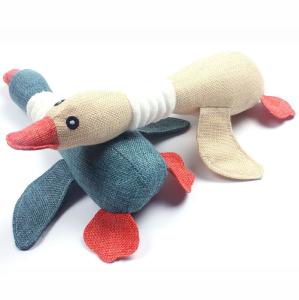 Quality 25CM Durable Stuffed Dog Toys Goose Appearance Printing / Embroidery Logo wholesale