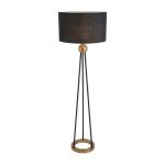 American Retro Floor Lamp For Living Room Black Fabric Shade Nordic Villa Hotel