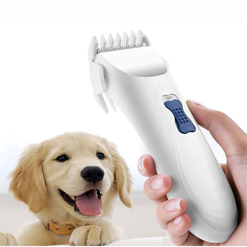 Convenient Using Cordless Pet Grooming Clippers Low Vibration Design White Color