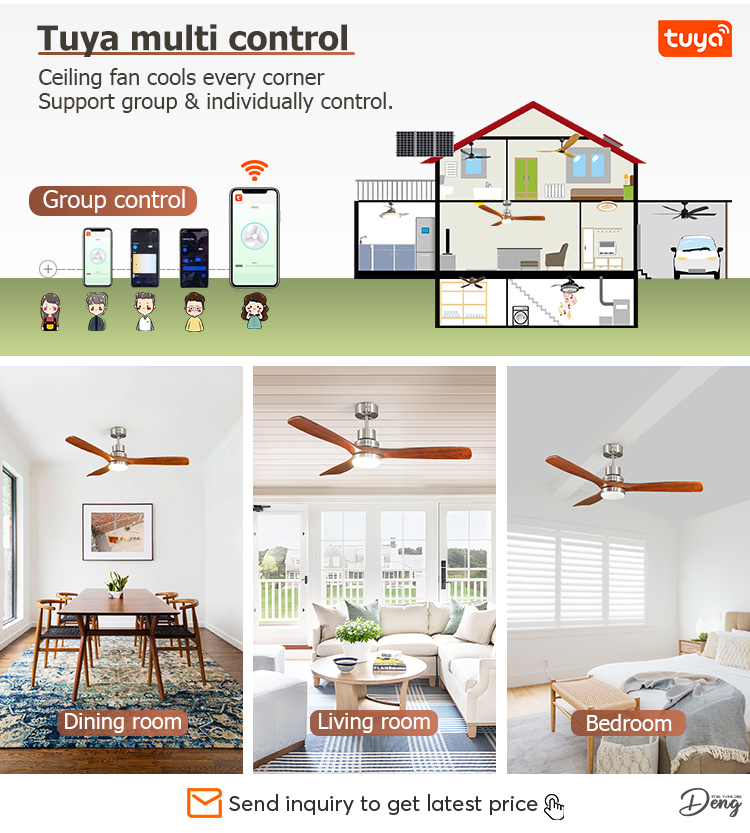Consumption Energy Saving Inverter Ceiling Fan 52 Inch with Remote Control and DC Motor