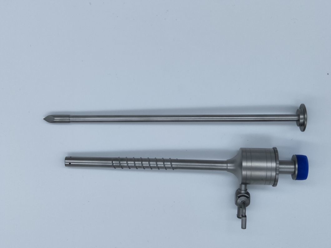 Laparoscopy Instrument Cross-Type Membrance Valve Trocar with Retaining Spiral