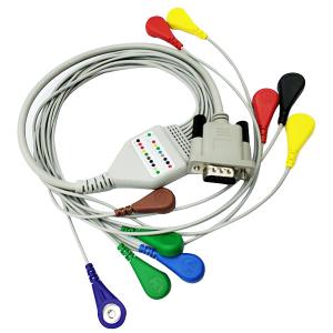 Quality Shidaishuma 15 Pin length 0.9m Holter ECG Cable 10 Leads With Snap wholesale